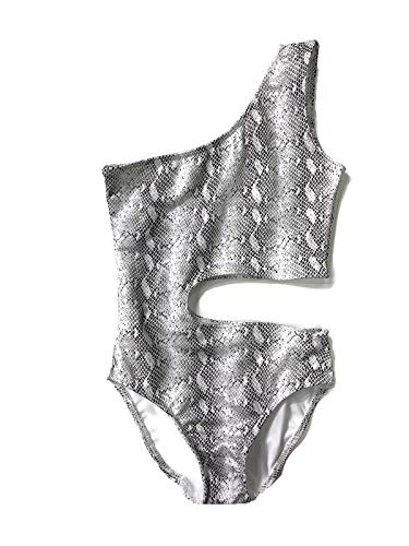 Cheryl Creations Kids Girl's Cute & Comfortable One Piece One Shoulder Cutout Bathing Suit Bikini | Swimsuit