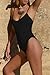 KRLAGAPAS Women's Black Sexy One Piece Bathing Suit Swimsuit High Cut Cheeky Coverage, SW07Black M