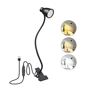Luxvista DC5V 1A 38cm LED Lampes-clips Lampe a Pince Dimmable WW/CW/NW