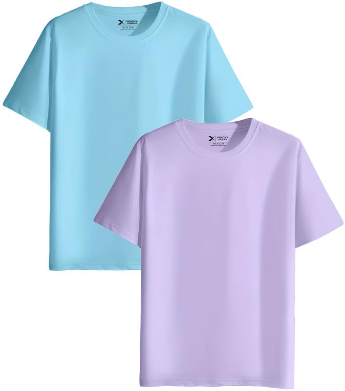 Image of XENOVAURBAN Unisex Regular Cotton Combo of 2 Solid Color Tshirt