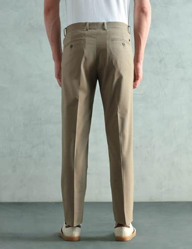 Image of Arrow Men's Tapered fit Textured Trousers