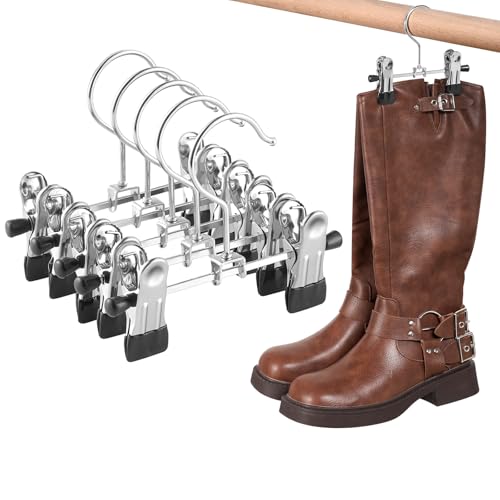 Boot Hangers for Closet Organizers with Clips, Closet Space Saving Storage of Boots Leggings Jeans Scarves Hats (5 Pack)