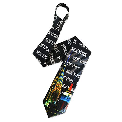 The Tie CoTM - Corbatas anchas, diseño con texto en inglés'Musical/USA/Novelty Negro 30 - New York...