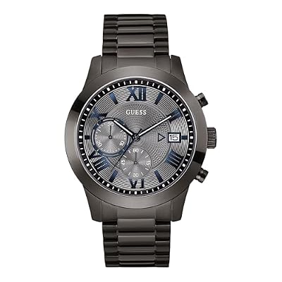 GUESS Stainless Steel Gunmetal Chronograph Bracelet Watch with Date. Color: Gunmetal (Model: U0668G2)