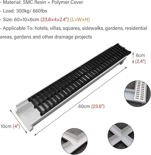 Drainage de caniveau extérieur large pour garder votre terrasse de patio au sec