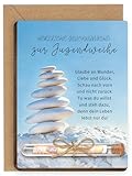 Jugendweihe Geschenke Mädchen Junge, Verpackung Geldgeschenk Jugendweihe - Holz Jugendweihe Karte mit Reagenzglas & Umschlag, Deko & Geschenk Jugendweihe Mädchen Junge