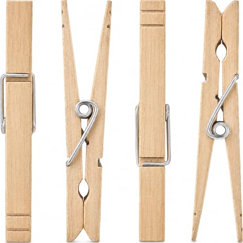 Heavy Duty Wooden Clothes Pegs by Smith’s | 40 Pack | Large Washing Line Pegs
