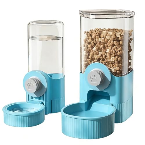 XineYuor 2PCS Comedero Automático y Dispensador de Agua para Pájaros,Comedero para Jaula de Pájaros con Percha Soporte Multifuncional para Periquito,Canario,Cacatúa,Pinzón