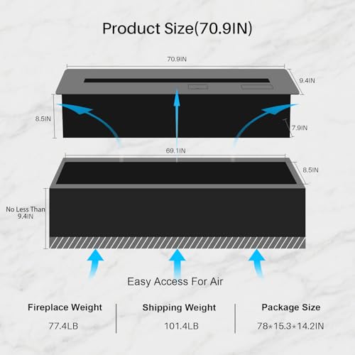 3D Water Vapor Fireplace side view