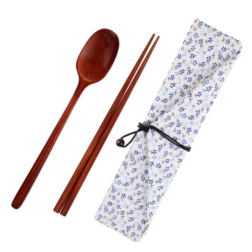YARDWE 携帯に便利な多機能アウトドア用カトラリー 収納袋付き 食事用スプーン フォーク ナイフ 箸 一人用 ピクニックや旅行に