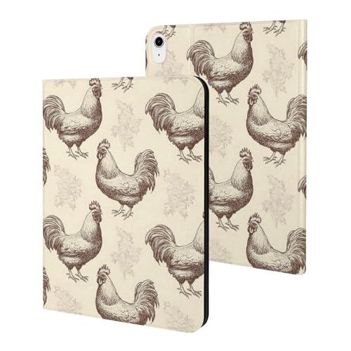 Housse iPad 10e génération motif poulet idéale pour cuisiner et étudier en toute liberté