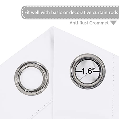 Image of H.VERSAILTEX White Curtains for Sliding Glass Door Room Divider Curtains Noise Reduce Barrier Privacy Curtain Panel Portable Window Screen Sliding Partition, W120 x L96 inches /8' Tall by 10' Wide