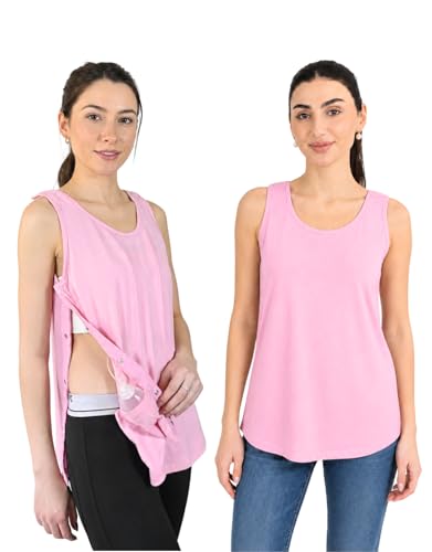 Image of Inspired Comforts Post Surgery Mastectomy Recovery Tank Top with Drain Pocket & Snap-Access