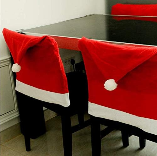 SHATCHI Stuhlbezug Weihnachtsmannmütze – 49x64 Cm, Filz, Rot/weiß, 10 Stück