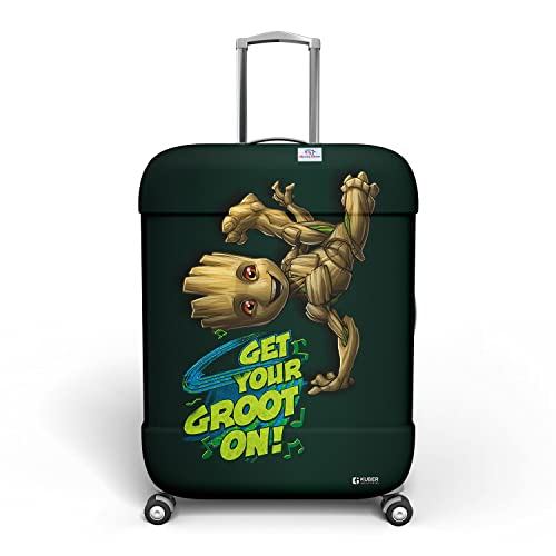 Image of Heart Home Marvel I Am Groot Luggage Cover|Polyester Travel Suitcase Cover|Washable|Stretchable Suitcase Protector|18-22 Inch|Small (Green)