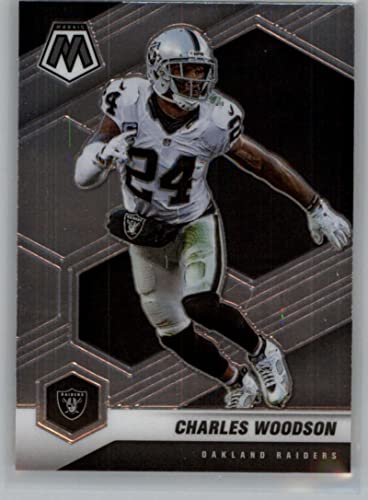 2021 Panini Mosaic #106 Charles Woodson Oakland Raiders Official NFL Football Trading Card in Raw (NM or Better) Condition