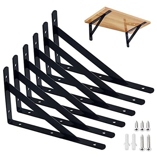 Regalhalterung, Wandecke Schwerlasthalterung 90 Grad Eckregalhalterung Massivstahlregalhalterung für Wandmontage(200 x 120 mm,6 Stück)