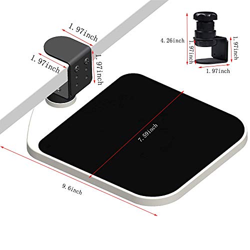 Fuzadel Mouse Platform Clamp On Under Desk Adjustable Mouse Tray Mount Swivel Mouse Tray Wrist Rest Rotating 360 Degree #TOP3