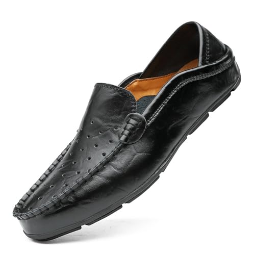 Mocasines de cuero para hombre de diseño duradero y moderno en color negro talla 39 1/3 7