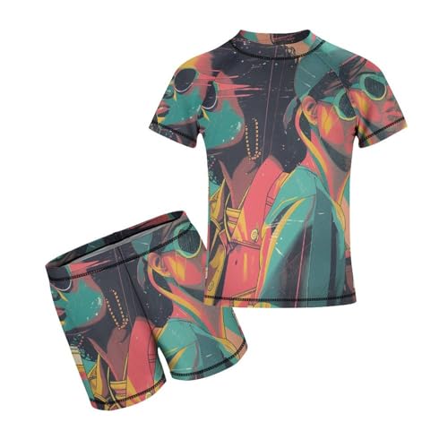 Trendy 80s 90s StyleChildren's Casual Swimsuit Set - Simple and Versatile7-9Y（120cm）