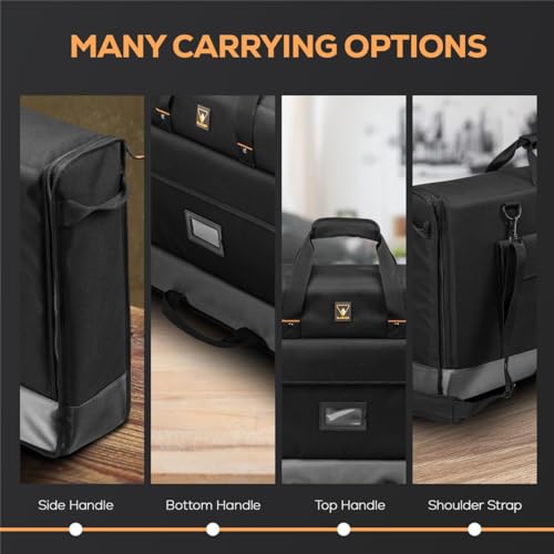 SLINGER Foldable Padded Nylon Tote Carrying Case - LCD Transport Case for Displays, Computers, Monitors & TVs Between 27" - 32" - Water Resistant - Shoulder Strap & Handle Options3