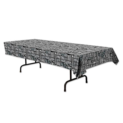 Housse de table gris mur de pierre imprimé au style urbain moderne - 2