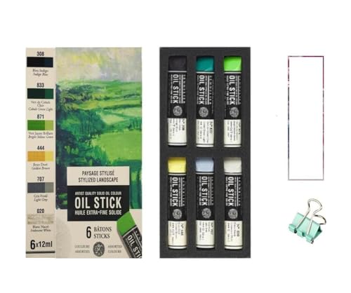 Mini batonnets d'huile Sennelier 6 pieces pour peindre un paysage stylise en plein air