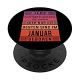 Klempner Geburtstag Januar geboren Sanitärtechnikerin PopSockets Klebender PopGrip
