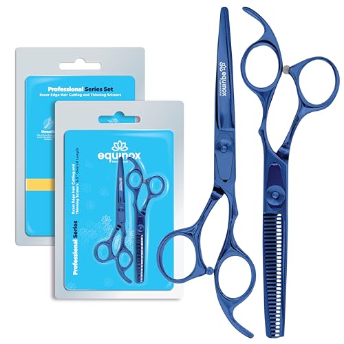 Image of Equinox Professional Hair Scissors Set - Barber & Thinning Shears for Cutting & Grooming, Premium Japanese Stainless Steel Scissors