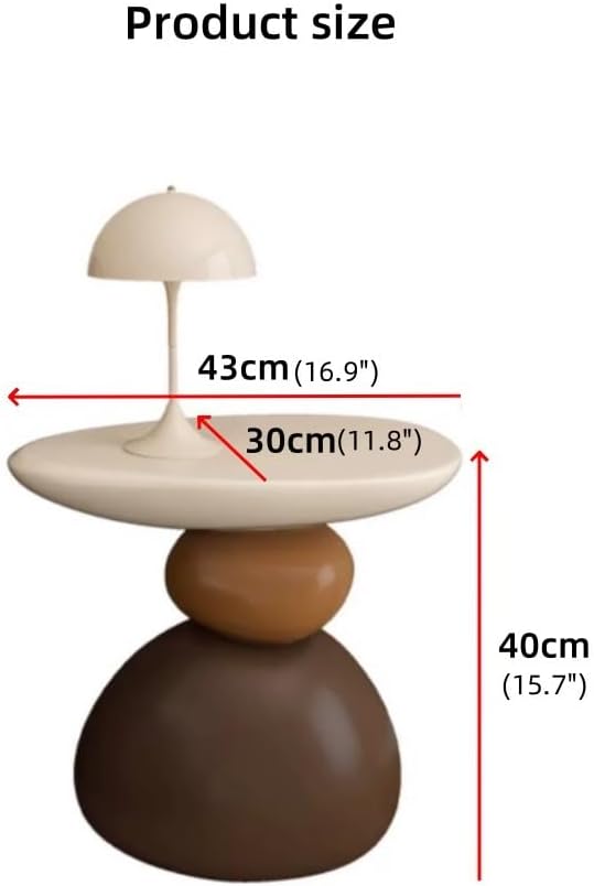 Modern Resin Bedside Table, Decorative Nightstand, Sofa Side Table, Modern Coffee Table, Suitable for Bedroom, Living Room, Balcony(White)