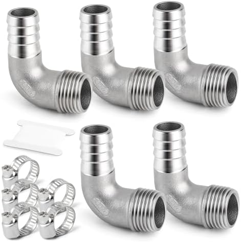 ERGAOBOY 8 Mm Kugelhahn – 304 Edelstahl, Mini-Absperrventil Mit 2 Schlauchklemmen, Für Wasser & Gas