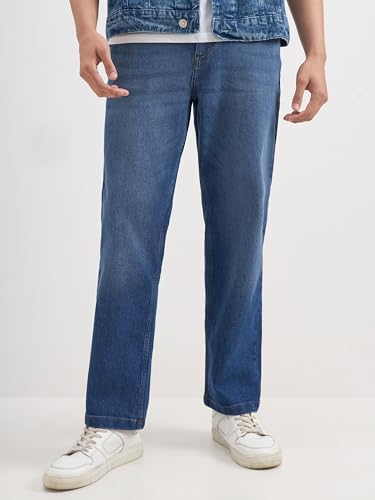 Image of Highlander Men's Straight Relaxed Fit Jeans | Stretchable | Everyday Comfort & Style| Jeans for Man|Premium Cotton Blend