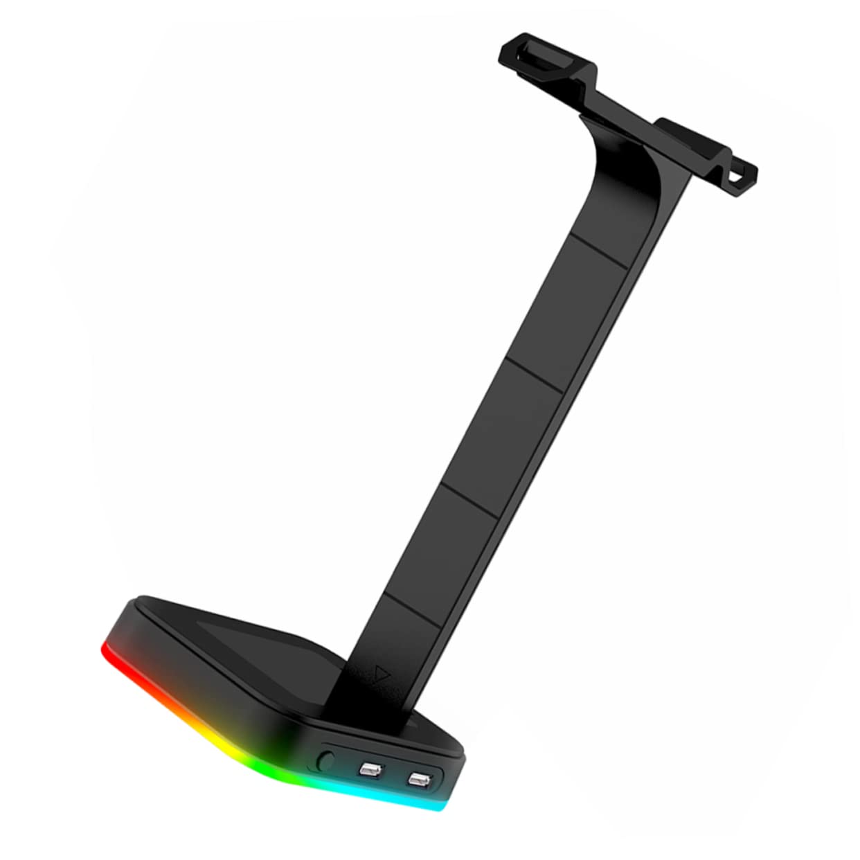 Hemobllo Headset Tischständer mit RGB Beleuchtung und Dual USB Hub, Schwarz