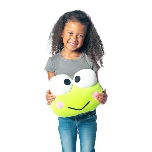 Image of Northwest Keroppi Hello Keroppi Cloud Pillow 12 inch - Plush Kids Stuffed Toy, Cartoon Character, Bedroom Decor, Gift for Girls & Boys