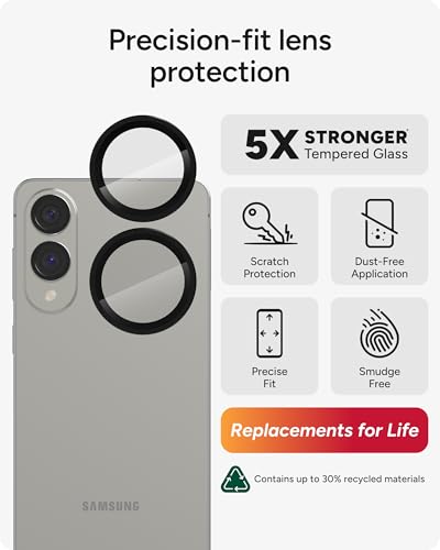 Image of ZAGG Glass Elite Anti-Reflective Samsung Galaxy S25 Edge Camera Lens Protector - Anti-Glare Technology, Maximum Impact & Scratch Resistance, Smudge-Free Surface, Recycled Materials