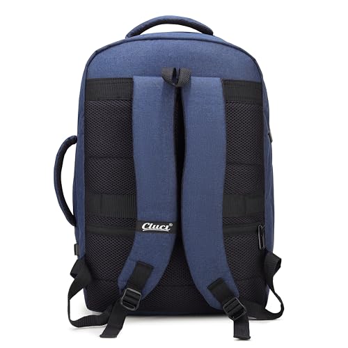 Image of By CLUCI Cabin Size Travel Backpack for Men & Women | 18-Inch Laptop Bag Rucksack | Water-Resistant Daypack with Trolley Sleeve for Flight, Office, & Weekend Trips