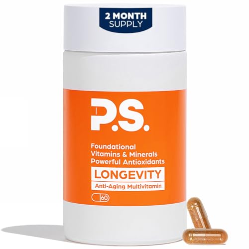 PS Longevity Anti Aging Supplement - Premium Methylated Multivitamin for Men & Women - Natural Antioxidants Supplement - Methylated B Vitamins and Essential Nutrients – (2 Month Supply)