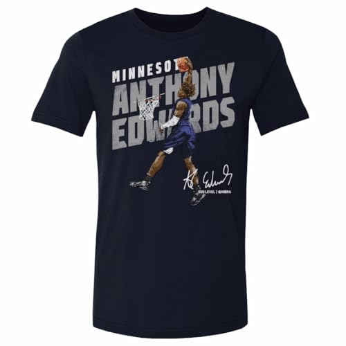 500 LEVEL Anthony Edwards Dunk Minnesota Timberwolves Shirt (True Navy, Medium)