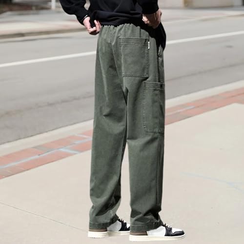 Pantalon cargo classique homme jambe droite avec cordon de serrage