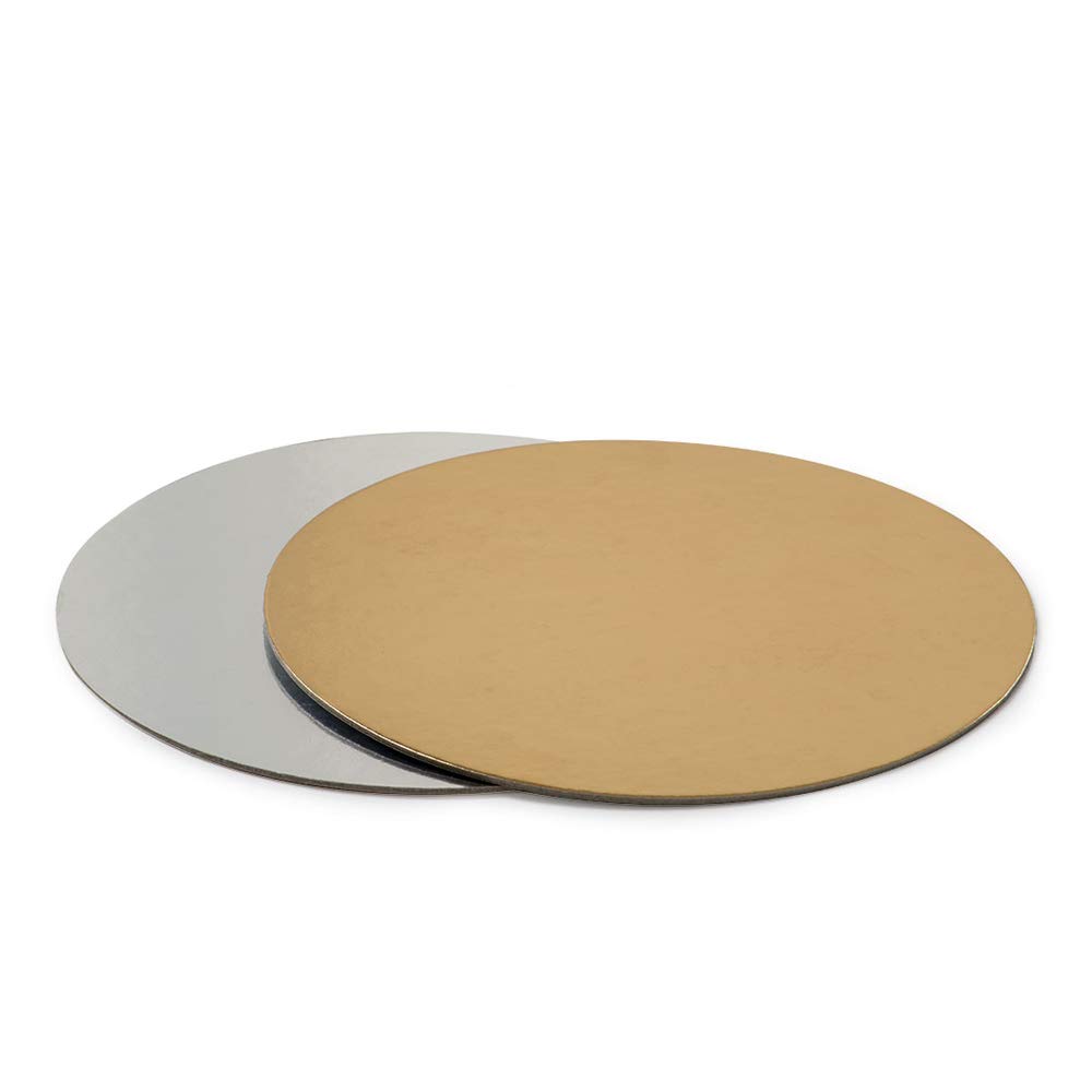 0932508 DECORA - SOTTOTORTA ACCOPPIATO TONDO ORO E ARGENTO Ø 38 CM