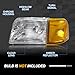 Headlight Assembly With Corner Light Kit Compatible with Ford Ranger 1993-1997, OE-Style Halogen Headlamp Replacement for FO2503115, FO2502119, FO2503173, FO2502173, 4Pcs Pair Set without Bulb