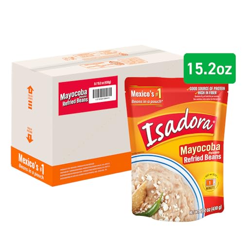 Isadora Mayocoba Refried Beans in Pouch (Pack of 8), Delicious Peruano Refried Pinto Beans, Microwave Food Premade Meals, Plant Based Protein,15.2 oz - Image 5