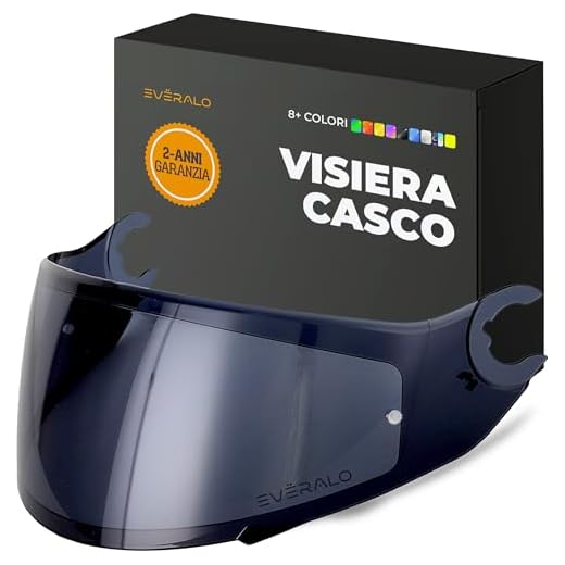 Everalo Visiera Compatibile con Shark Spartan - Spartan 1.2 - Skwal - Skwal 2 - D Skwal - D Skwal 2 - Vz160 - Vz165 (Dark Fume')
