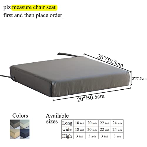 Patio Chair Cushions Set Of 2 Non Slip Bottom Chair Pad With Ties Waterproof Square Outdoor Seat Cushion Replacement For Garden Swing Furniture 20X20 Inch, Navy Blue #TOP1