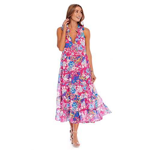 Mud Pie Indy Womens Sleeveless Maxi Dress, Pink, Large #TOP11