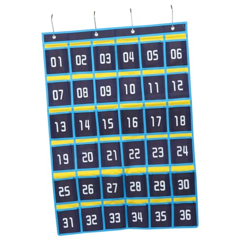 Pochette de rangement murale à 36 poches numérotées bleu foncé en tissu non tissé HYTROVE