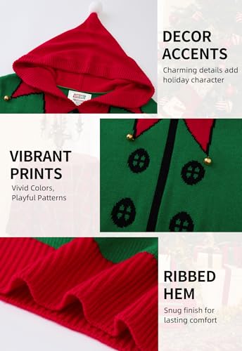 Arvilhill Mens Christmas Hooded Sweater Santa Elf Holiday Funny Knit Xmas Hoodie (S-XXL) - Image 7