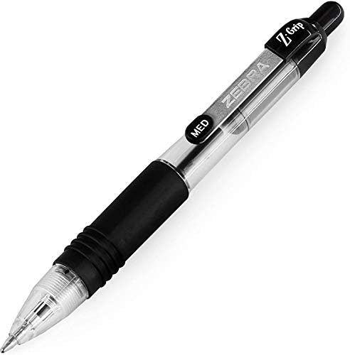 Zebra Z-Grip Mini Retractable Ballpoint Pens - 1.0mm - Black Ink - Pack of 12