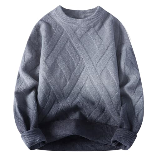 Men's Round Neck Sweater for Autumn and Winter,Korean Style Thickened Sweater