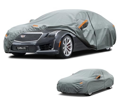 Image of Kayme Heavy Duty Car Cover Custom Fit Cadillac CTS CTS-V CT5 CT5-V(2002-2026), Waterproof All Weather for Automobiles, Full Exterior Covers Sun Rain UV Protection.